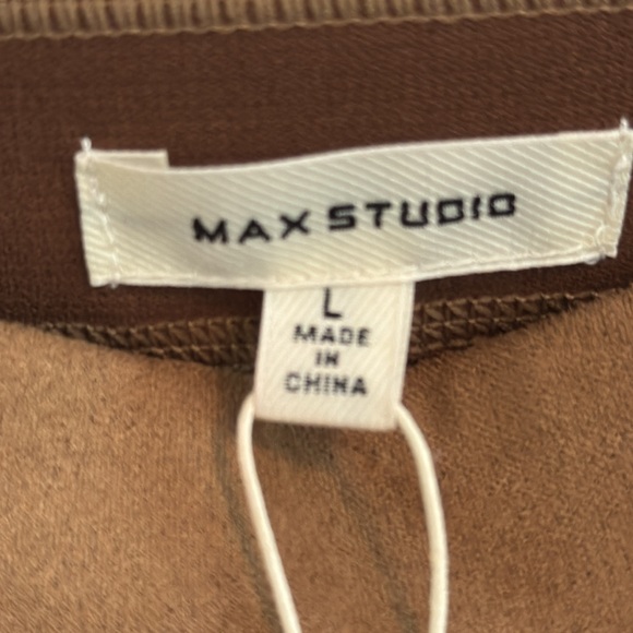 MAX STUDIO VICUÑA LEGGINGS MATCHING JACKET SET LARGE MICROSUEDE - Picture 4 of 10